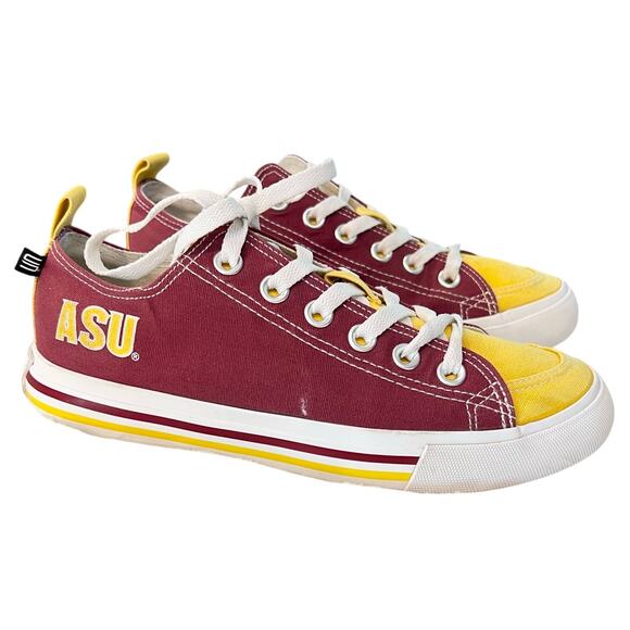 Skicks Arizona State University ASU Sun Devils Sneakers Maroon Gold Women's Sz 7 - Picture 1 of 9